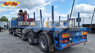 Floor uitschuiver met 2 stuurassen en Kennis-kraan 28 ton meter
